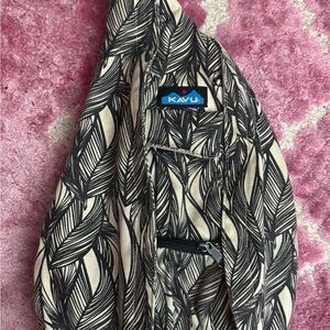 KAVU Black Leaf Pattern Sling Bag